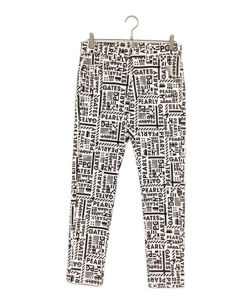 PEARLY GATES (パーリーゲイツ) ゴルフウェア(パンツ) ブラック×ホワイト サイズ:4