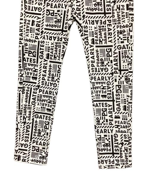 PEARLY GATES (パーリーゲイツ) ゴルフウェア(パンツ) ブラック×ホワイト サイズ:4