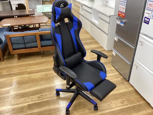 FAMREE ゲーミングチェア ブルー×ブラック 1人掛け