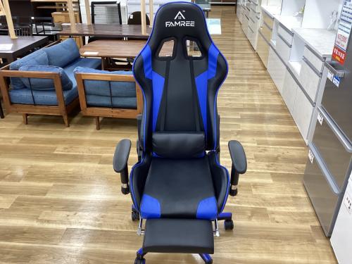 FAMREE ゲーミングチェア ブルー×ブラック 1人掛け