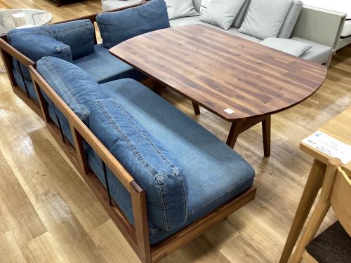 UNICO (ウニコ) ソファダイニング3点セット ブラウン×ブルー 3点セット Swella