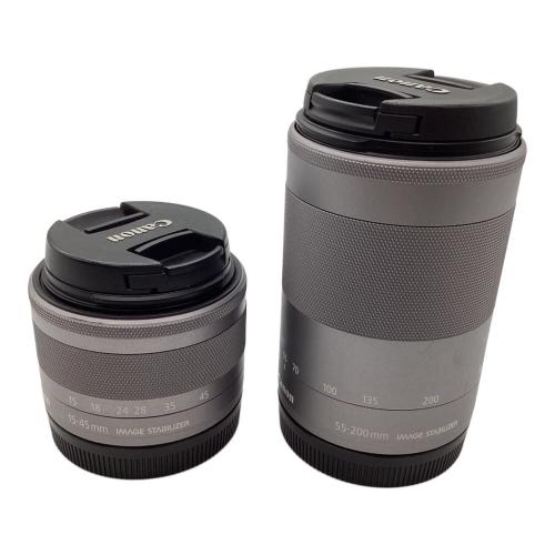 CANON (キヤノン) ダブルズームキット レンズ①EF-M15-45mm F3.5-6.3 IS STM レンズ②EF-M55-200mm F4.5-6.3 IS STM EOS M100 専用電池 621050008651