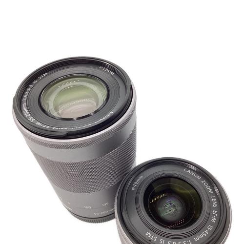 CANON (キヤノン) ダブルズームキット レンズ①EF-M15-45mm F3.5-6.3 IS STM レンズ②EF-M55-200mm F4.5-6.3 IS STM EOS M100 専用電池 621050008651