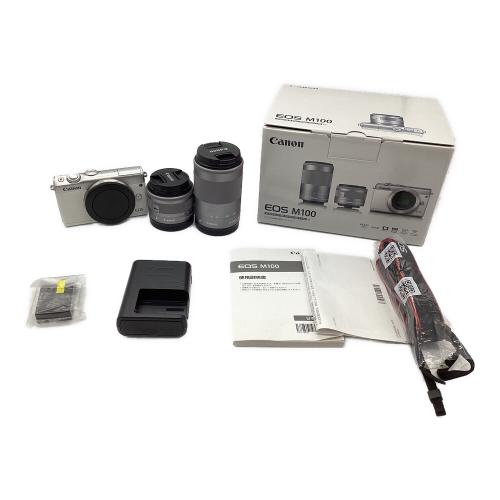 CANON (キヤノン) ダブルズームキット レンズ①EF-M15-45mm F3.5-6.3 IS STM レンズ②EF-M55-200mm F4.5-6.3 IS STM EOS M100 専用電池 621050008651