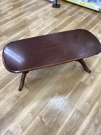 レトロ調ローテーブル ダークブラウン