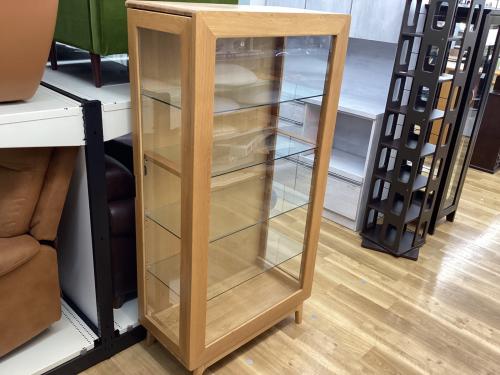 起立木工 (キリツモッコウ) キュリオケース ナチュラル 251 ダウンライト付 1枚扉 木製 ノルディ