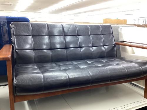 萩原 (ハギハラ) 2人掛けソファー ブラック×ナチュラル 2人掛け 2P-BK