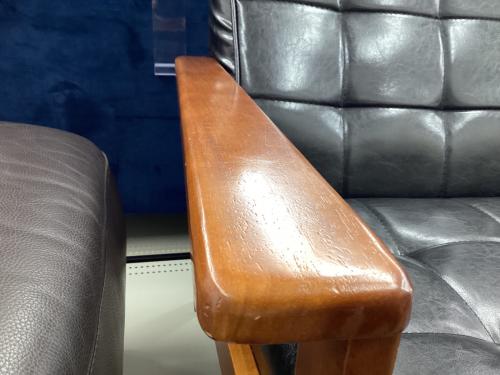 萩原 (ハギハラ) 2人掛けソファー ブラック×ナチュラル 2人掛け 2P-BK