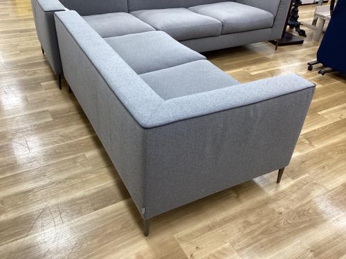 erba (エルバ) コーナーソファー グレー×ブラック 3点セット ファブリック