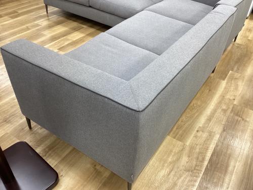 erba (エルバ) コーナーソファー グレー×ブラック 3点セット ファブリック