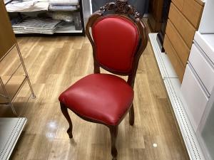 猫足アンティーク調チェア レッド×ブラウン