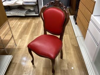 猫足アンティーク調チェア レッド×ブラウン