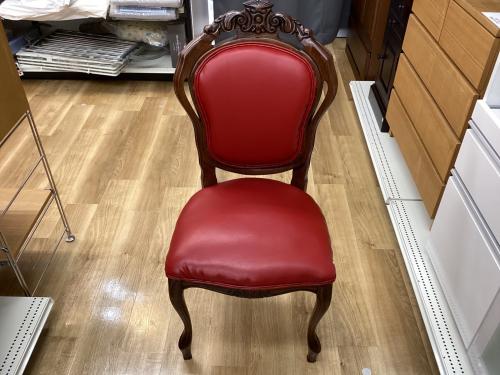 猫足アンティーク調チェア レッド×ブラウン