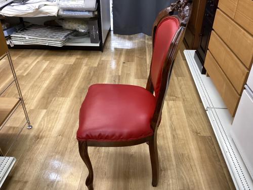 猫足アンティーク調チェア レッド×ブラウン