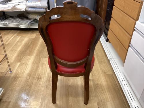 猫足アンティーク調チェア レッド×ブラウン