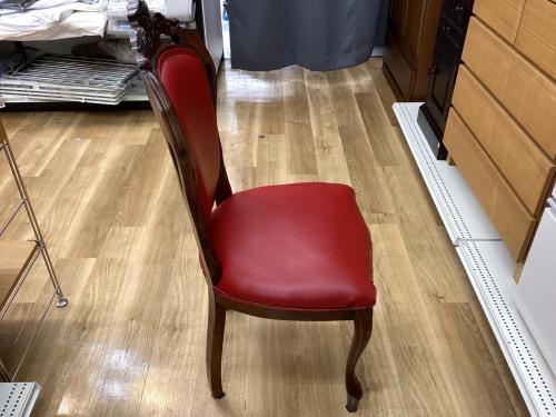 猫足アンティーク調チェア レッド×ブラウン