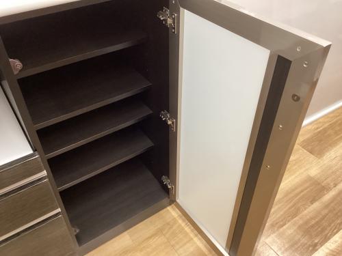 ニトリ キッチンカウンター ポスティア90 ホワイト×ダークブラウン