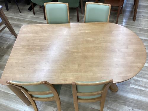 筑波産商 (ツクバサンショウ) ダイニング5点セット CCM3 159 ブラウン×グリーン