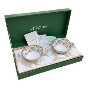 Noritake (ノリタケ) カップ&ソーサー ピンク×グリーン ヨシノ