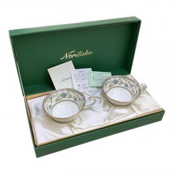 Noritake (ノリタケ) カップ&ソーサー ピンク×グリーン ヨシノ