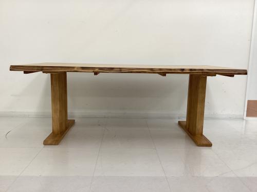松田家具 (マツダカグ) ベンチダイニング3点セット 252 テーブル：1800㎜ ベンチ：1600㎜ ナチュラル×グレー 白王
