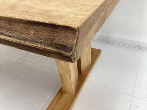 松田家具 (マツダカグ) ベンチダイニング3点セット 252 テーブル：1800㎜ ベンチ：1600㎜ ナチュラル×グレー 白王