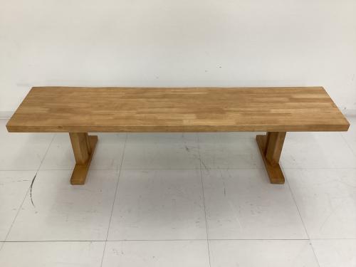 松田家具 (マツダカグ) ベンチダイニング3点セット 252 テーブル：1800㎜ ベンチ：1600㎜ ナチュラル×グレー 白王