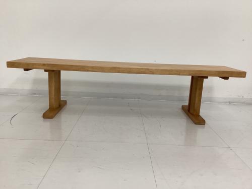 松田家具 (マツダカグ) ベンチダイニング3点セット 252 テーブル：1800㎜ ベンチ：1600㎜ ナチュラル×グレー 白王