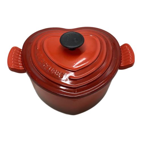 LE CREUSET (ルクルーゼ) 両手鍋 ハート型 1.9L レッド ココット・ダムール