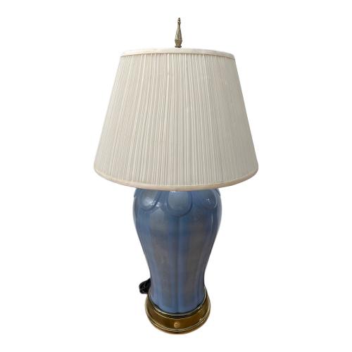 インテリア照明 石川県無形文化財【中田一於】作 淡青釉裏銀彩