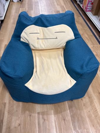 カビゴンビーズソファー ホワイト×グリーン