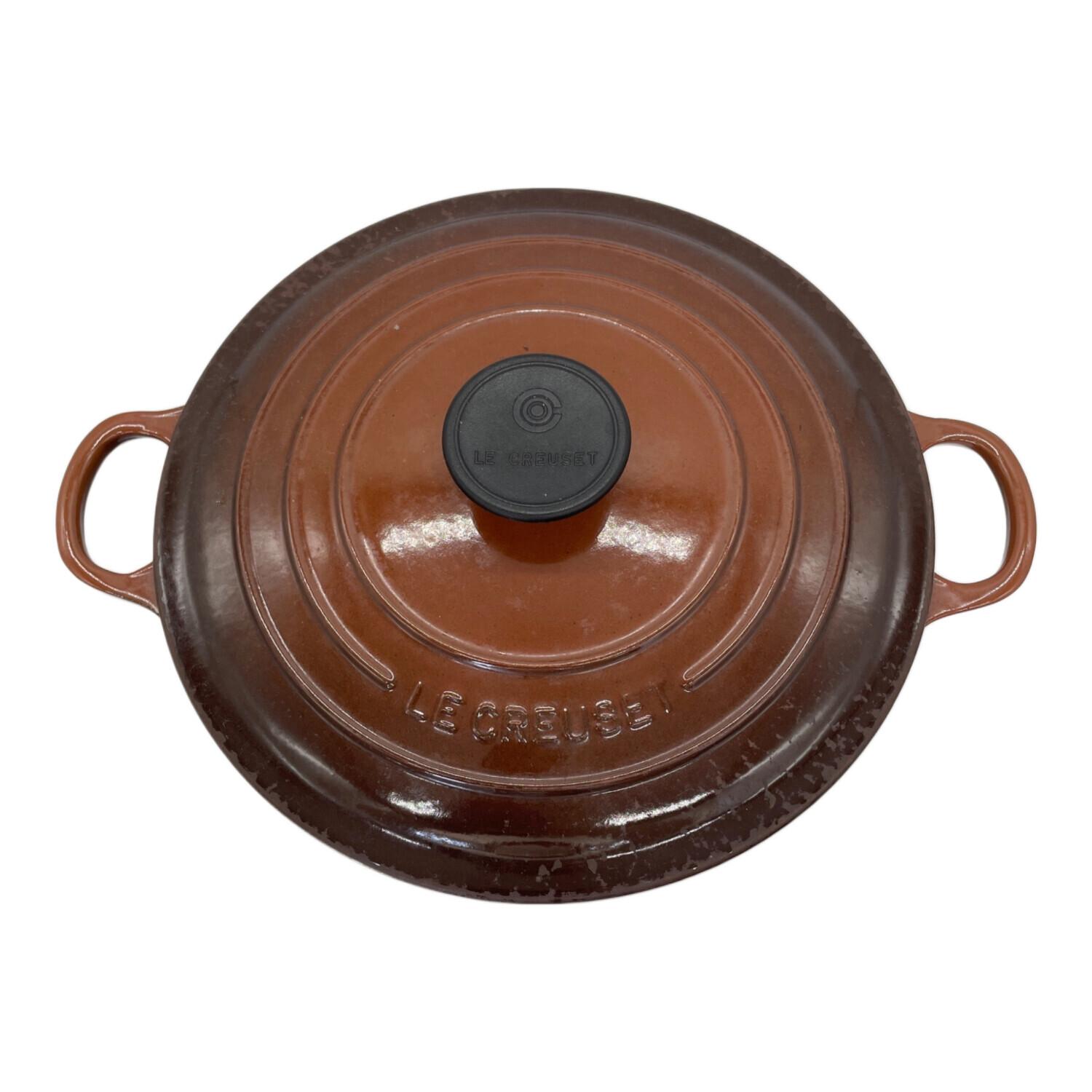 LE CREUSET (ルクルーゼ) 両手鍋 ブラウン 24cm｜トレファクONLINE