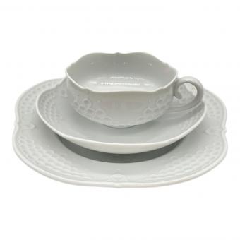 Meissen (マイセン) トリオ ホワイトレリーフ