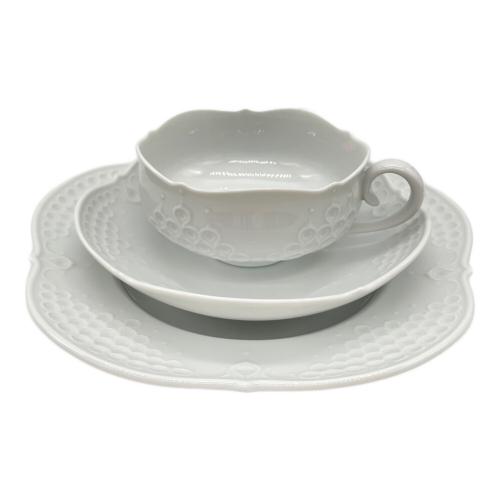 Meissen (マイセン) トリオ ホワイトレリーフ