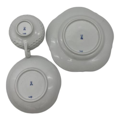 Meissen (マイセン) トリオ ホワイトレリーフ