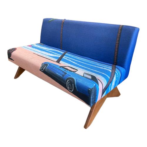 【美品】ダークブルー 3人掛けソファ ファブリック 美品】ダークブルー 3人掛けソファ ファブリック ダークブルー 3人掛け