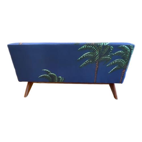 3人掛けソファー ブルー 永井博×スマーフ 144 ファブリック