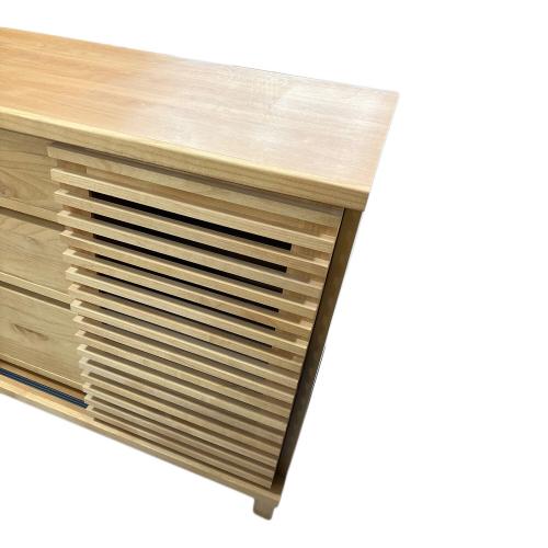 KUMAMOKU サイドボード ナチュラル 2枚扉 引き出し3段 Athers