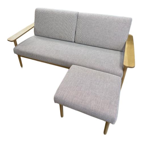 karimoku (カリモク) 2人掛けソファー グレー×ナチュラル 37 WD43