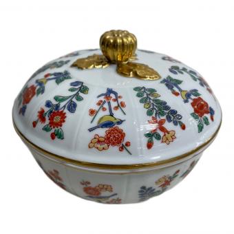 其泉 (キセン) キャンディボックス マイセン写し色絵草花文