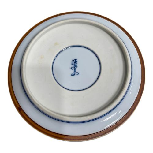 源右衛門窯 (ゲンエモンガマ) 蓋付容器 染錦花蝶紋