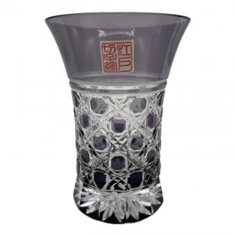 ヒロタガラスクラフト 江戸切子 カゴメ 青紫