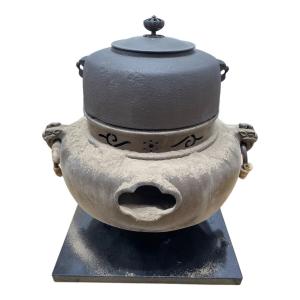 畠春斎・一ノ瀬宗辰作 茶釜 共箱付