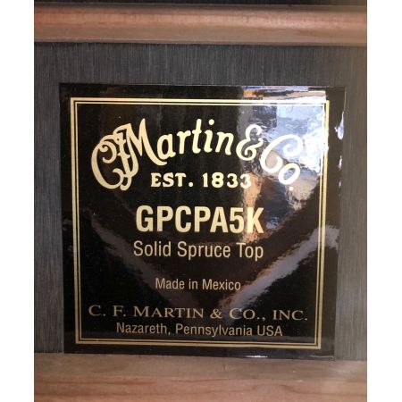 MARTIN (マーティン) エレアコギター FISHMAN F1 ANALOG搭載 GPCPA5K