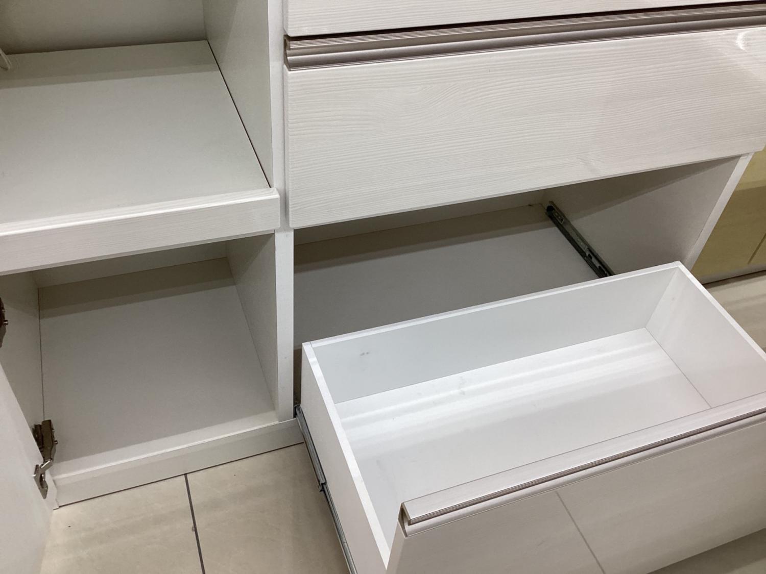 松田家具 レンジボード 2枚スライド扉 モーションレール仕様 モイス 