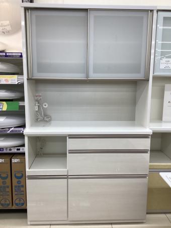 松田家具 レンジボード 2枚スライド扉  モーションレール仕様 モイス加工有