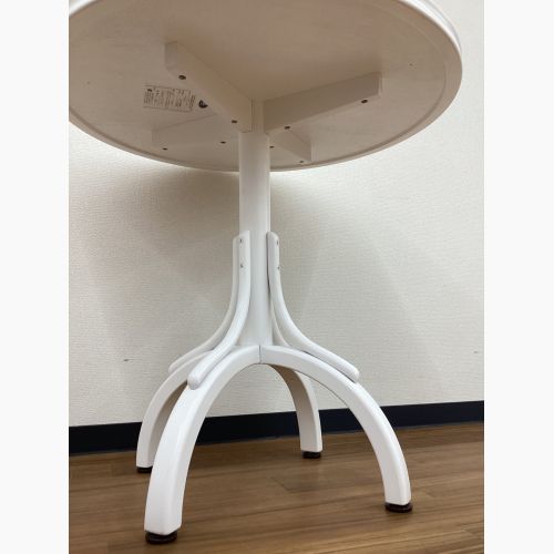 秋田木工 (アキタモッコウ) ダイニングテーブル ホワイト ラウンドタイプ T-120 ナラ材突板×ブナ材 直径70㎝