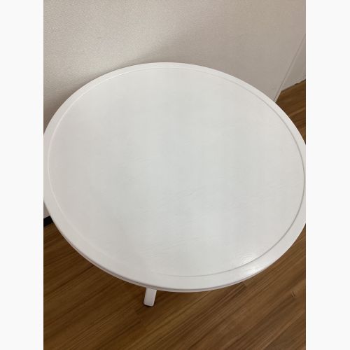 秋田木工 (アキタモッコウ) ダイニングテーブル ホワイト ラウンドタイプ T-120 ナラ材突板×ブナ材 直径70㎝