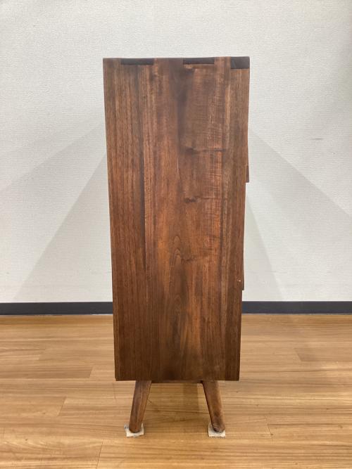 チーク材　フラップ扉キャビネット