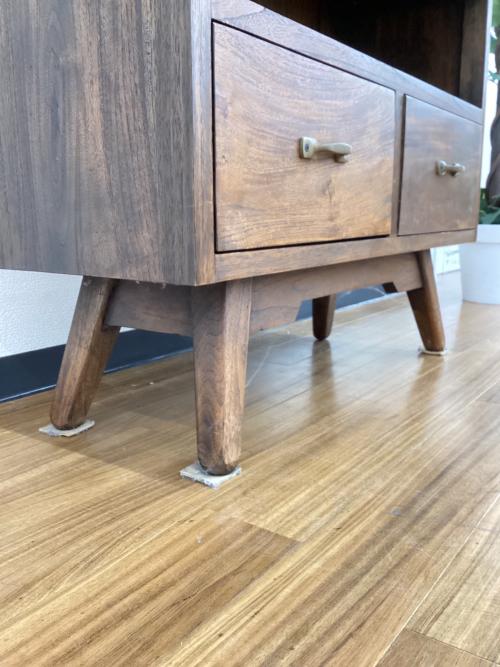 チーク材　フラップ扉キャビネット